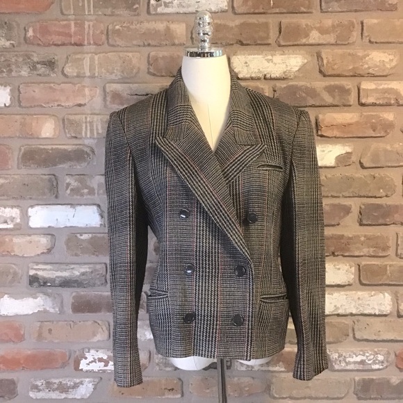 DAVID BENJAMIN Vintage 80’s 90’s Women’s Wool Plaid Blazer Jacket 11/12 - Picture 1 of 9